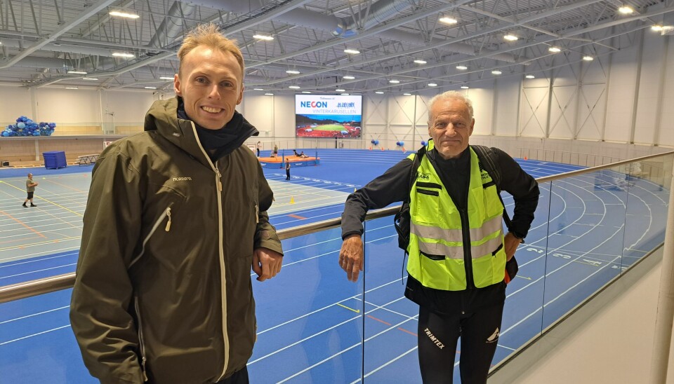 Løypesjef Gjert Høie Sjursen og autorisert løypemåler Ivar Andreas Sandø har kontrollmålt og fått sertifisert løypen.