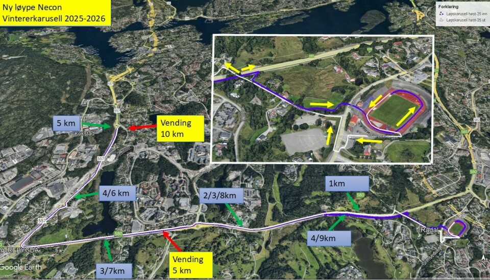 Løypekart Necon Vinterkarusell 2025-2026