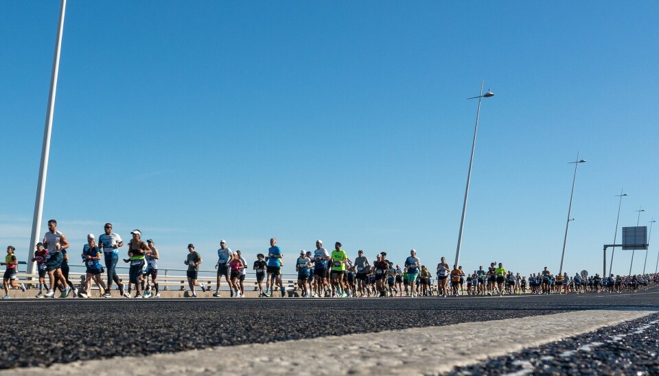 Himmelen var høy og blå under halvmaratonløpet.