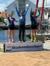 De tre beste kvinnene på 10 km under Skudeneshavnløpet 2026.