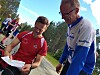 Ole Christian Bang (til venstre) og Tom Røise utveksler erfaringer fra den lengste løypa.