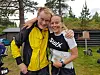 Fornøyde Raufoss-løpere i Furnes: Hans A.Tingvold vant H 1,5 km, og Eirin Lodgaard vant D 4,5 km.