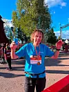 Jarle Busterud etter å ha fullført den 10. Ultravasan og Vaslopptrippelen i 2025.