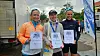 De tre beste kvinnene på 10 km: Eirin Walde i midten, Anette Leistad til venstre og Ingrid Marie Kristiansen til høyre.
