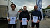De beste menn på 10 km: Jakob Sørlie Pettersen i midten, Arne Fodstad Karlsen til venstre og Svein Roger Kaspersen til høyre.