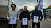 De beste menn på 10 km: Jakob Sørlie Pettersen i midten, Arne Fodstad Karlsen til venstre og Svein Roger Kaspersen til høyre.