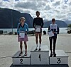 De tre beste damene i Mefjellet Opp 2026: Idal Waldal i midten, Molly Bazilchuk til venstre og Michelle Grude Heggen til høyre.
