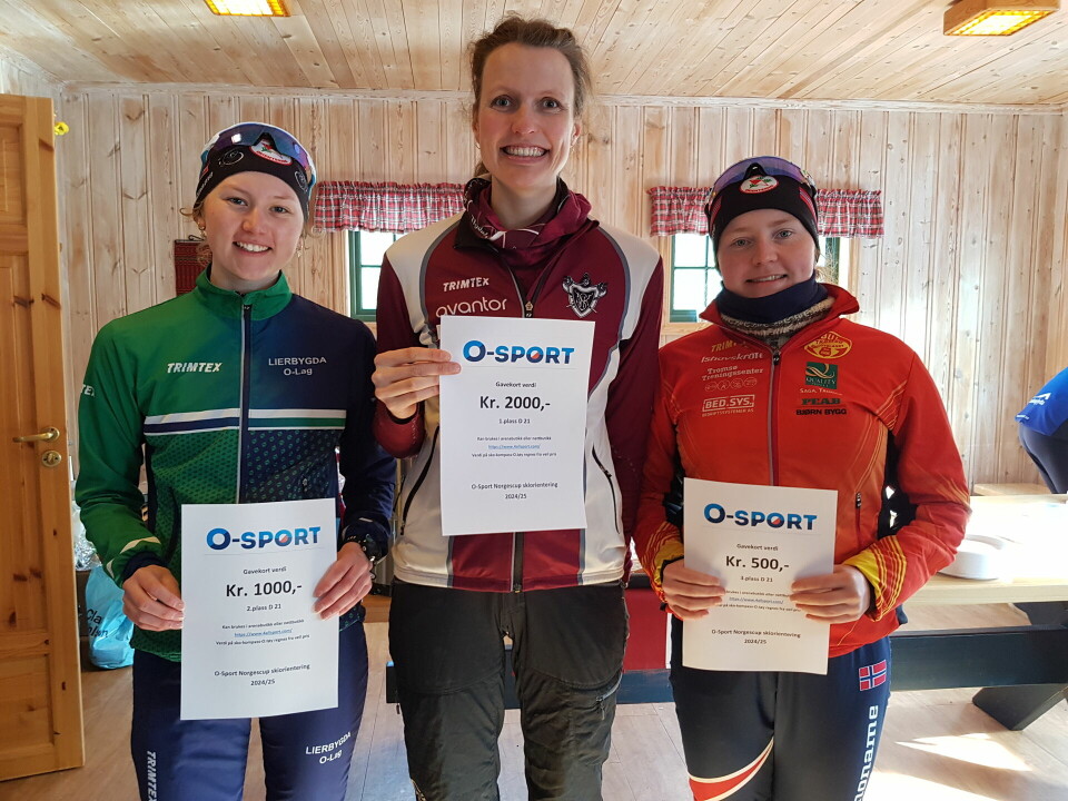 De tre beste i D21 i Norgescupen ski-O 2024-2025,
