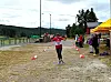 Anne Vagtstein fra Fjellstrand fornøyd mot mål på halvmaraton.
