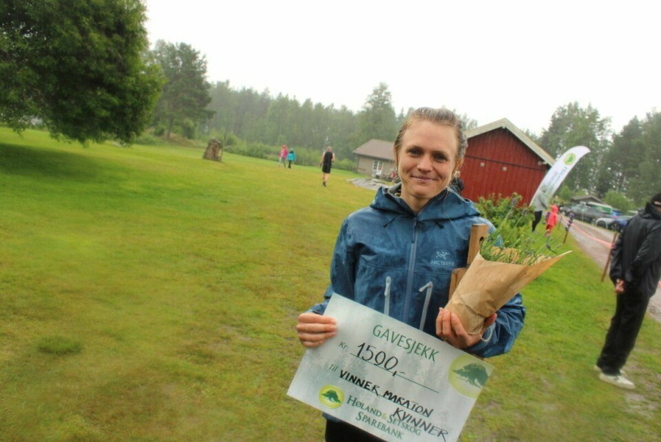 Antonia Ramböl Bryntesson tok seieren på maraton. (Foto:Johannes Hellstrand Frøshaug / Indre Akershus Blad)