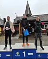 Pallen på 10 km ble besteget av (fra venstre) Erik Persheim, Sander Aasheim og Dag Erik Kokkin.