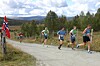 Rekkefølgen ved Hovde etter 5 km: Vegard Hamnes, Lasse Braastad, Jørgen Petlund, Lars Braastad og Øyvind Wiger.