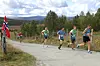 Rekkefølgen ved Hovde etter 5 km: Vegard Hamnes, Lasse Braastad, Jørgen Petlund, Lars Braastad og Øyvind Wiger.
