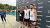 De tre beste menn på maraton. Erik Lomås i midten, Andreas Sjurseth til høyre og Joar Thele til venstre.