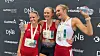 De tre beste kvinnene. Madelene Wanvik Holum i midten, Ine Bakken til venstre og Kristine Meinert Rød til høyre.