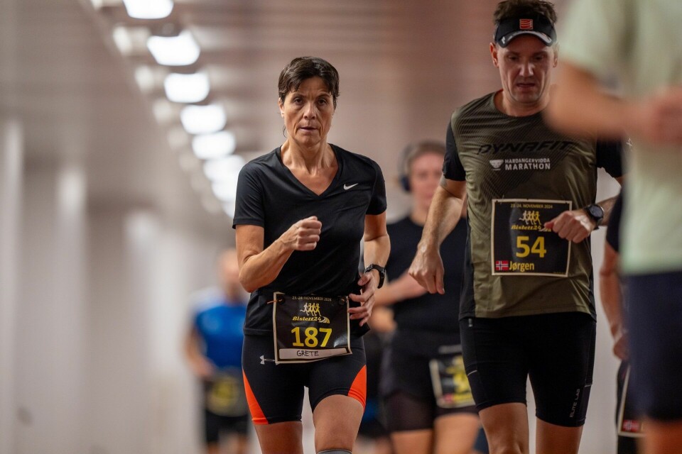 Grete Rugland tidlig i løpet som endte med 3. plass. (Foto: Samuel Hafsahl)