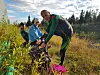 Her er det oppvarming i sola og klargjøring til start.