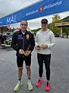 Rekordraske Ingunn Andreasssen og Morten Buchholdt som var dagens raskeste på 8,7 km.