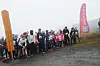Over femti 8-12-åringer klare til start på 1,5 km som gikk på grus og i terrenget rundt stadion.