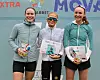 De tre beste damer på 10 km: I midten Angelica Karlsen, til venstre Solveig Welle Rief Armo og til høyre Nicoline Holme