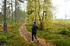 FLOTT I NESODDENMARKA: Det var riktig nok litt kaldt og grått på løpsdagen, men det er likevel flott i marka på Nesodden.