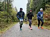 Baptiste Rogeau, Sophie Monnac og Cato Lunde på vei opp Stigbakken.