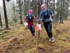 Klara Soma Slåstad og Mari Sørlien Stenberg på siste post i Huldertrampløypa på 18,5 km.