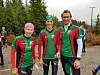Lillehammer-trioen Lisa Bergman, Linnea L'Abée-Lund og Henrik L'Abée-Lund før start.