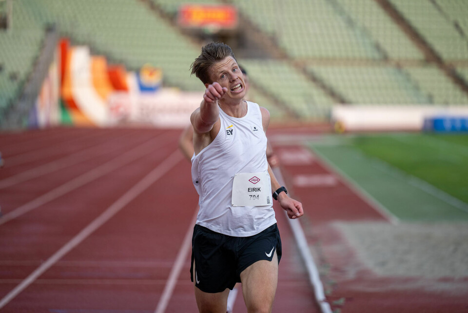 Målgang Eirik Offenberg. (Foto: Samuel Hafsahl)