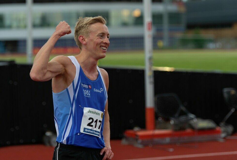 Even Brøndbo Dahl, her fra et løp i Norwegian Milers Club på Jessheim i 2020. (Foto: Samuel Hafsahl) NMC 2020 1500m MS - Heat1 - Dahl Even Brøndbo