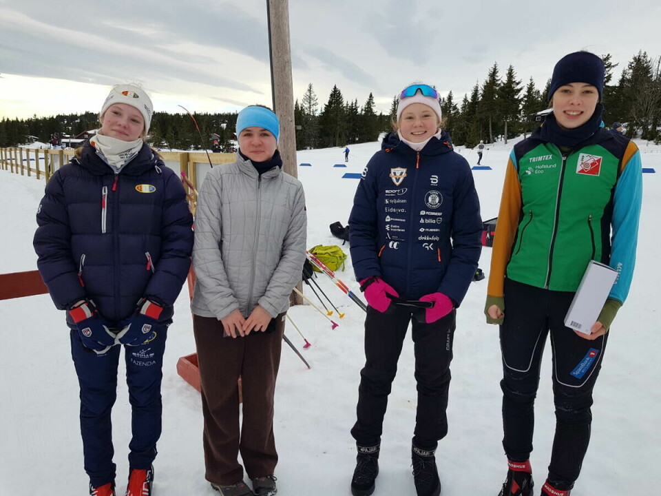 Fire beste D15-16 lørdag (fra h mot v)
