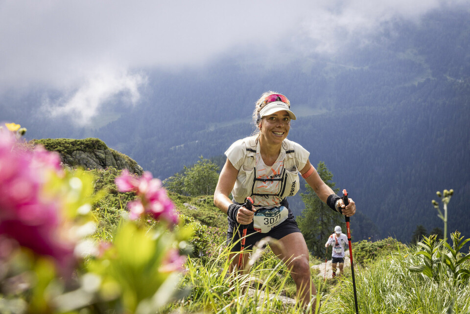 Raskest av kvinnene var franske Blandine L'hirondel som virkelig så ut til å kose seg i de flotte fjella. (Foto: ©Florian_Legrand)