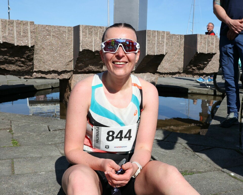 Vinner:Maiken Berthelsen ble beste kvinne på halvmaraton på tida 1.23.19. (Foto: Marianne Røhme / Kondis © Kondis) Holmestrand Maraton 2025