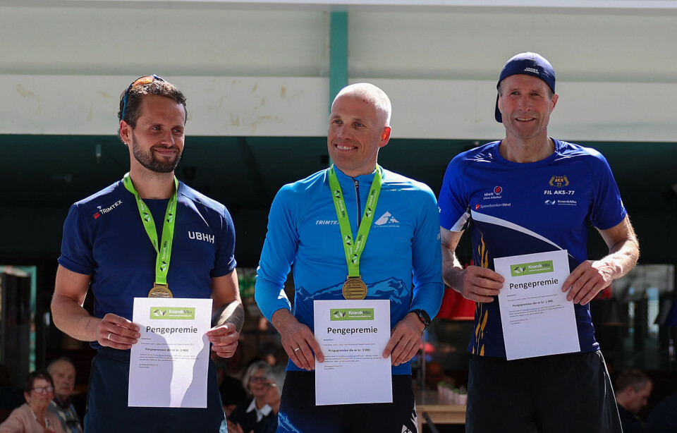 Premiepallen menn: Glenn Håberg, Håvard Berland og Stig Atle Eide. (Foto: Arne Dag Myking)