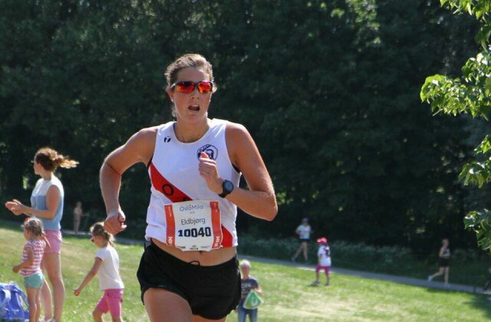 Vinner: Eldbjørg Moxnes vant dameklassen 2,09 foran Amalie Kristin Kvandal. Foto: Espen Ringom Oslomila med 3 og 10 kilometer