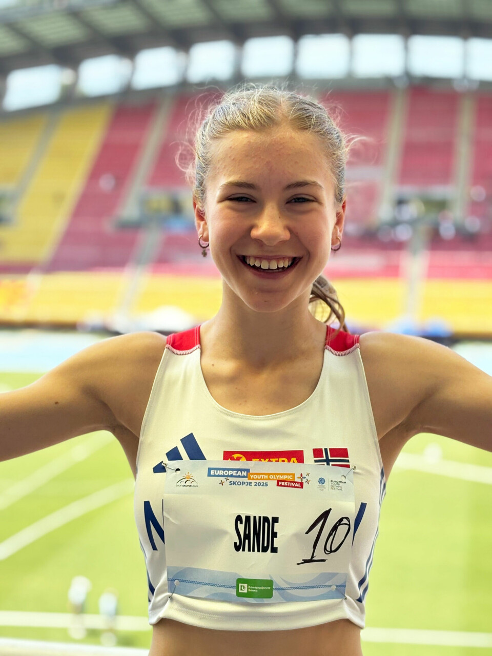 Aurora Kanutte Brandt Sande var fornøyd med 10. plass i EYOF. (Foto: Erlend Sande)