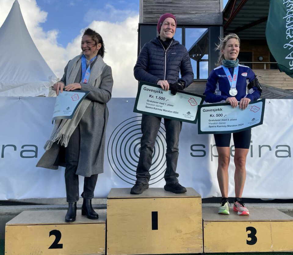 Premiepallen maraton kvinner: Maryna Novik, Randi Marie Dyrkolbotn og Vivian Kyte. (Foto: Veronica Odland) Pall_kvinner_maraton.jpg