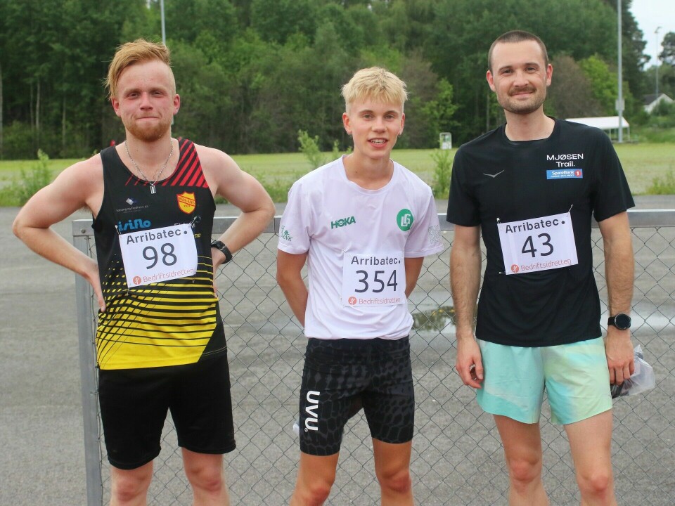 De tre beste etter 50 venstresvinger på Børstad (fra venstre) Martin Grønvold. Magnus Bergsjø og Jørgen Elisenberg.