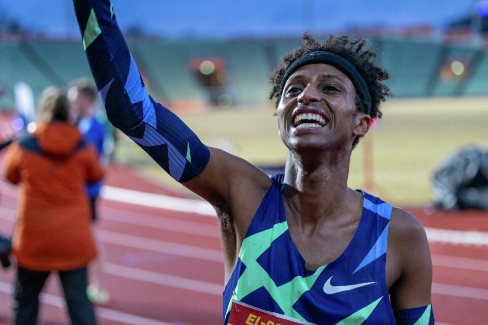 Abdullahi Dahir Rabi her fra Night of Highlights på Bislett stadion. (Foto: Samuel Hafsahl) Night of Highlights - Elite- Rabi Dahir
