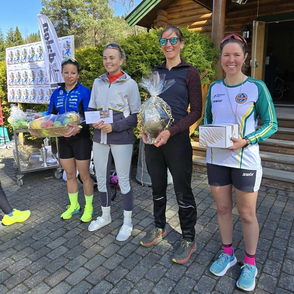 De fire beste i dameklassen (fra venstre): Cathrine Andersen, Ida Slorafoss, Karine Travaillaud og Oda Alette Kjellsbøl Hole. (Foto: Janne Slorafoss)