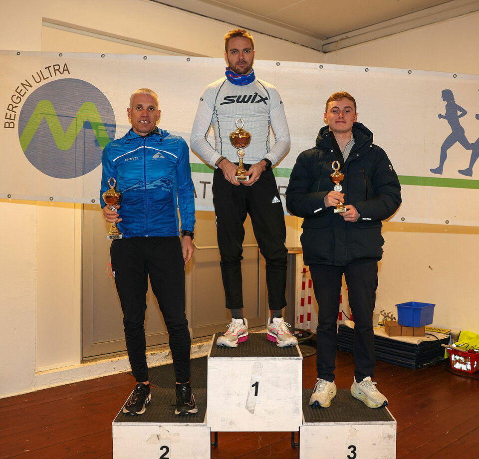 Premiepallen maraton menn: Håvard Berland, Tor-Aanen Kallekleiv og Eivind Herdlevær.