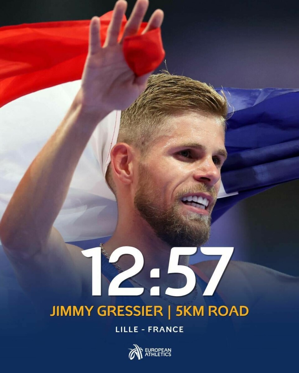 Dagens store mann i Lille var franske Jimmy Gressier som både vant løpet og satte europeisk rekord. (Foto: European Athletics)