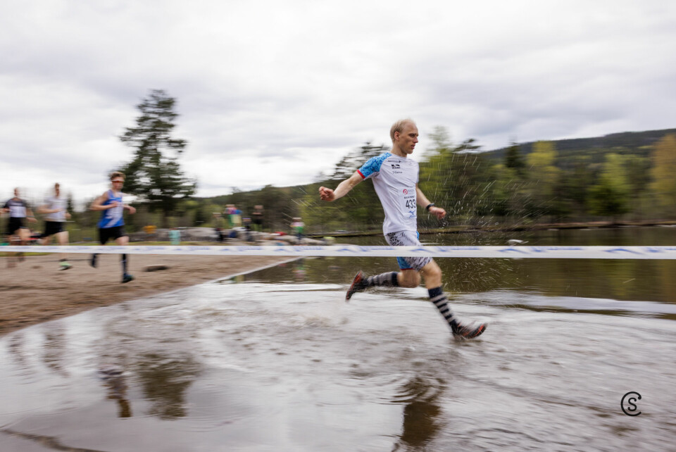 Magne Haga med god fart ut i Sognsvann. (Foto: Sylvain Cavatz)