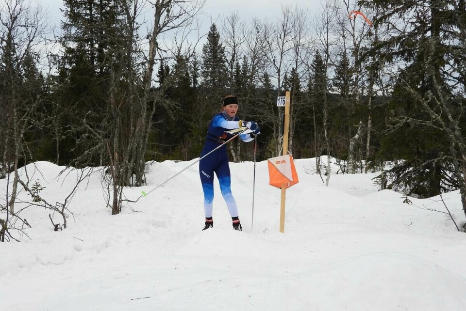 Jenny Baklid på vei til klar seier på sprinten i D21.