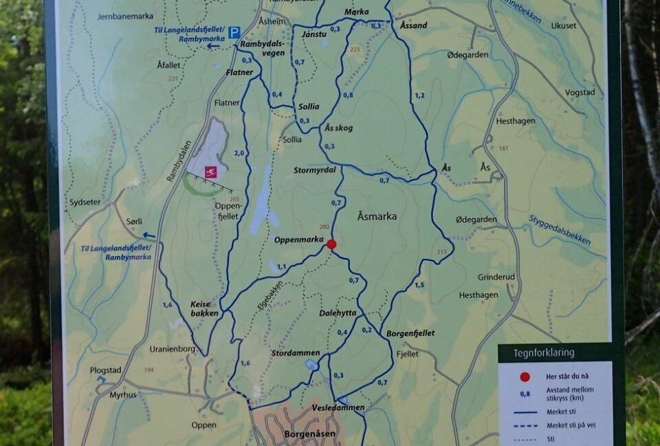 Marianne Røhmes beste langtur i Ullensaker fra Skogmo, via Åfallet til Åsmarka