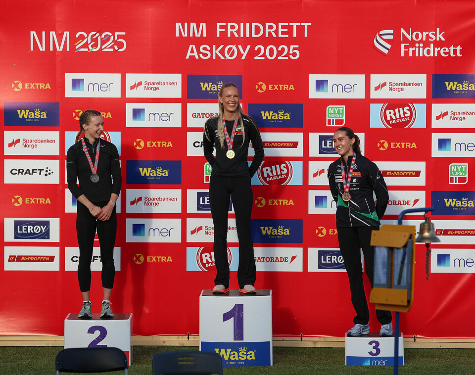 Premiepallen: Pernille Karlsen Antonsen vant foran Malin Ingeborg Nyfors og Nora Haugen.