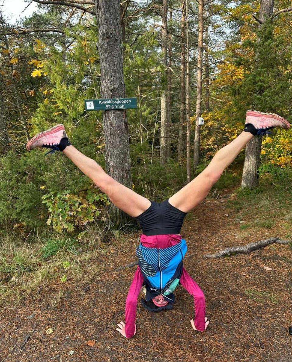 På Kvikklunsjtoppen:At en er glad i å løpe, trenger ikke å bety at en ikke er i stand til å gjøre andre ting. (Foto: Roger Christiansen)