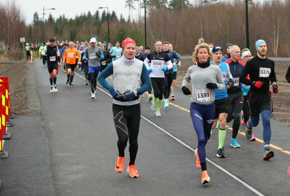 Nr 1391 Silje Myklatun i front i Jessheim Vintermaraton 2021
