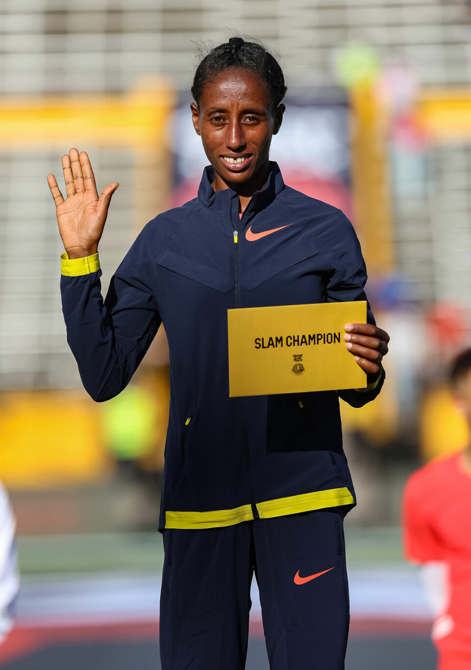 Ejgajehu Taye har full skår etter det første stevnet i Grand Slam Track. Taye er imidlertid “challenger”, så det gjenstår å se om hun stiller i de tre neste stevene. (Foto: Grand Slam Track)