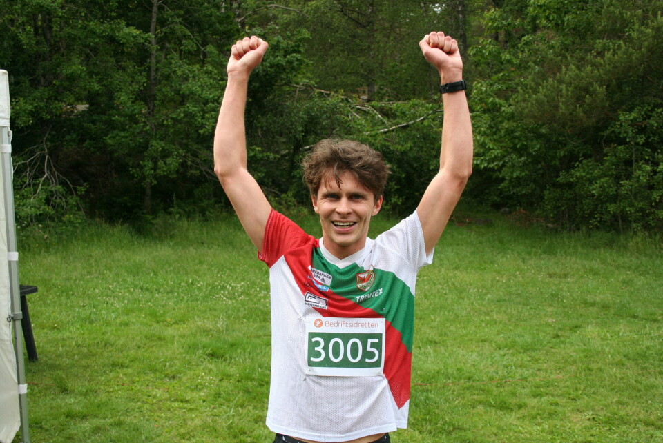 Trygve Børte Nomeland (22)- vinner av kort løype på 3,7 km.(Foto: Sverre Larsen)